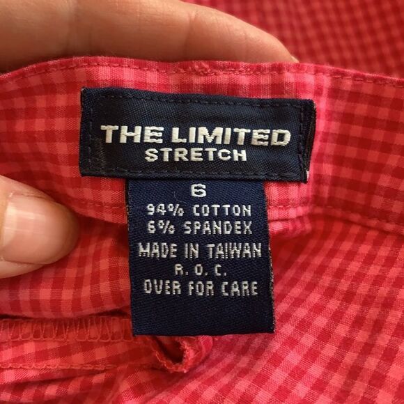The Limited stretch pink & red checked shorts - Picture 5 of 6